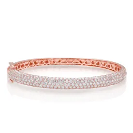 14KT Rose Gold Diamond Dome Bangle