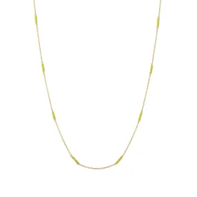 16" Neon Yellow Bar Chain Necklace