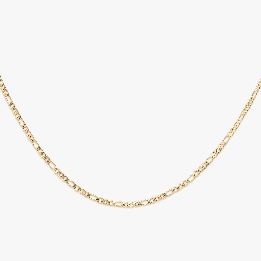 1MM Figaro Solid Gold Chain
