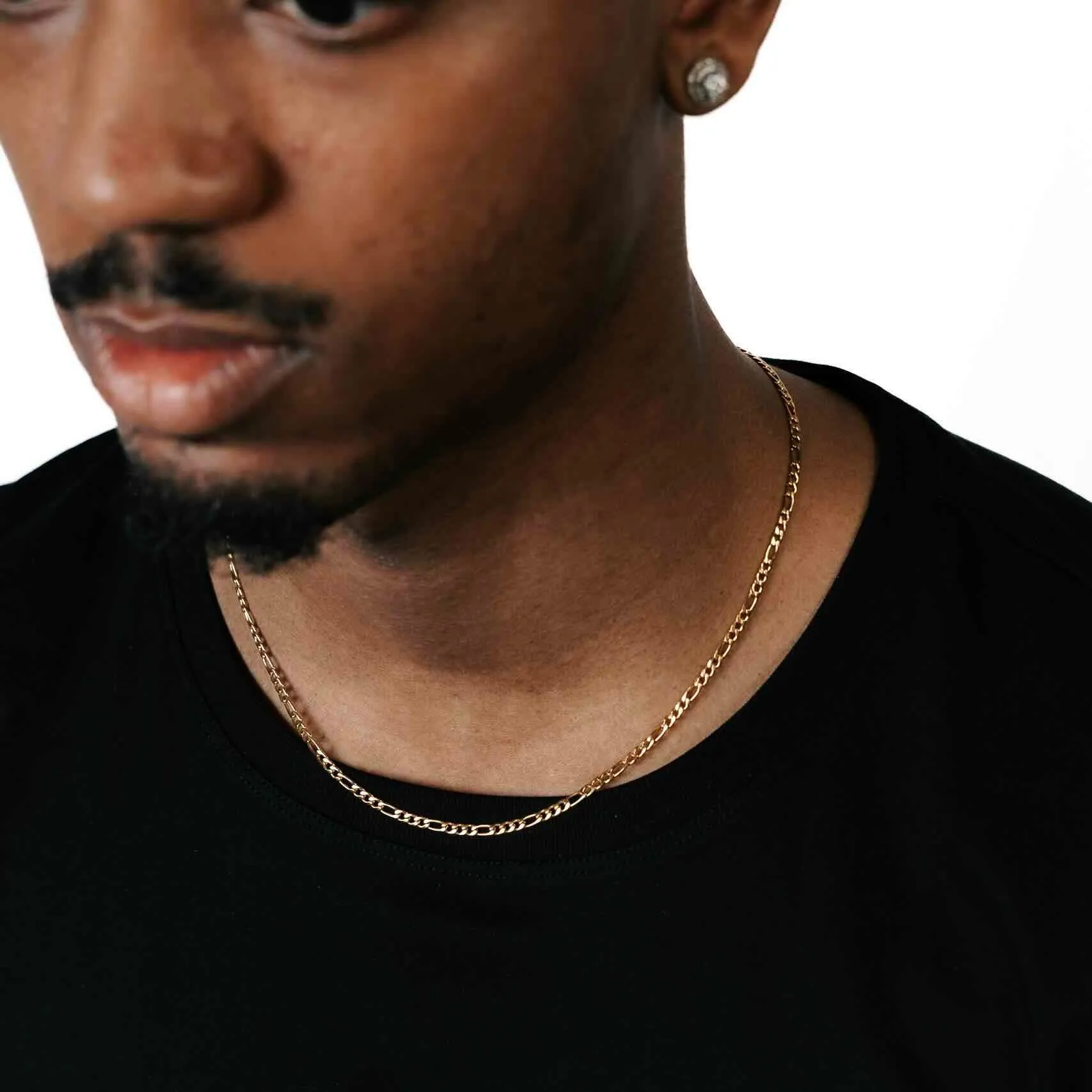 1MM Figaro Solid Gold Chain