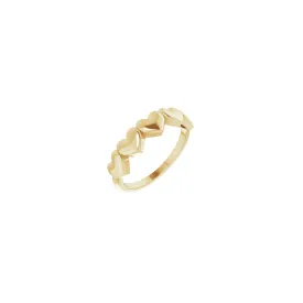 5 Hearts Row Ring