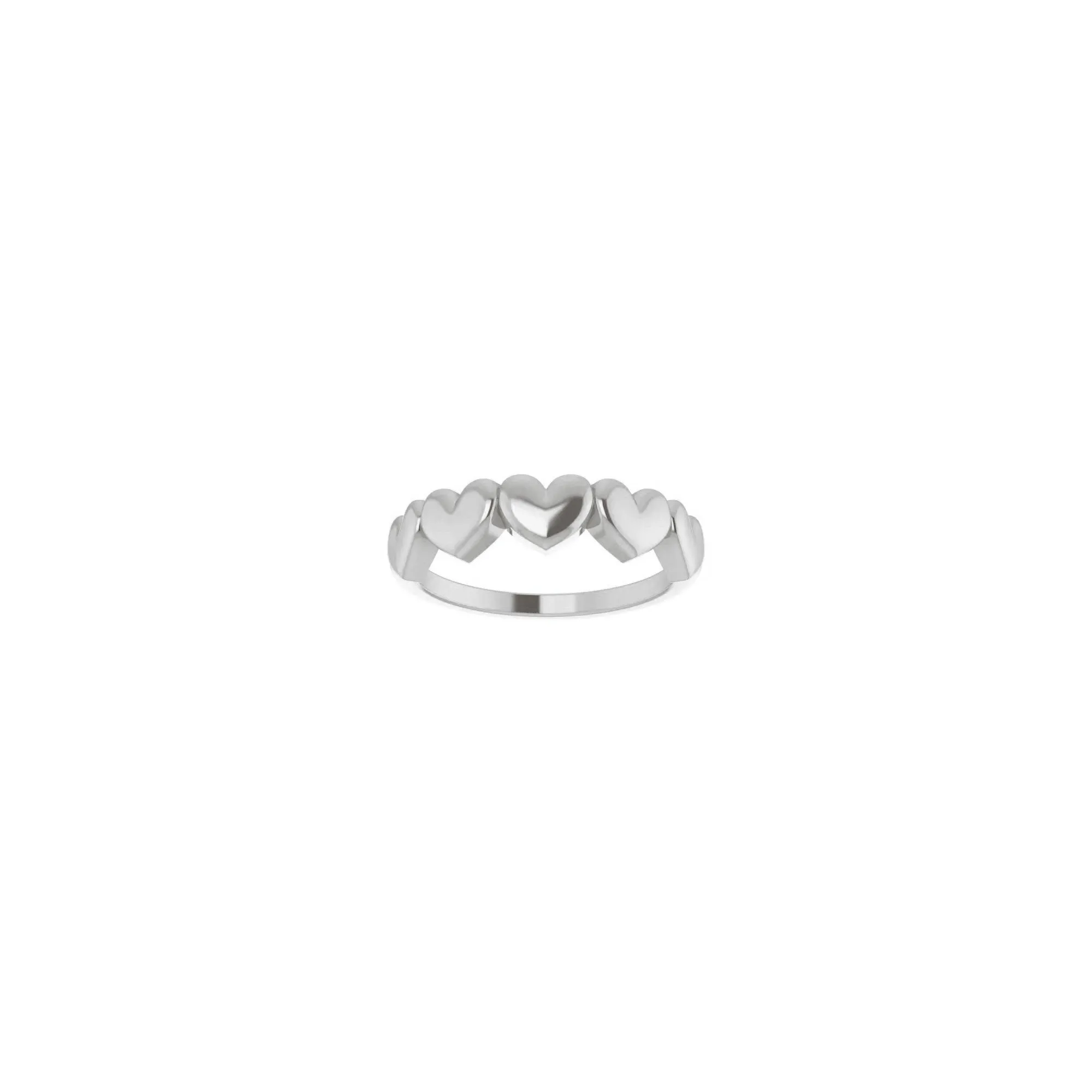 5 Hearts Row Ring