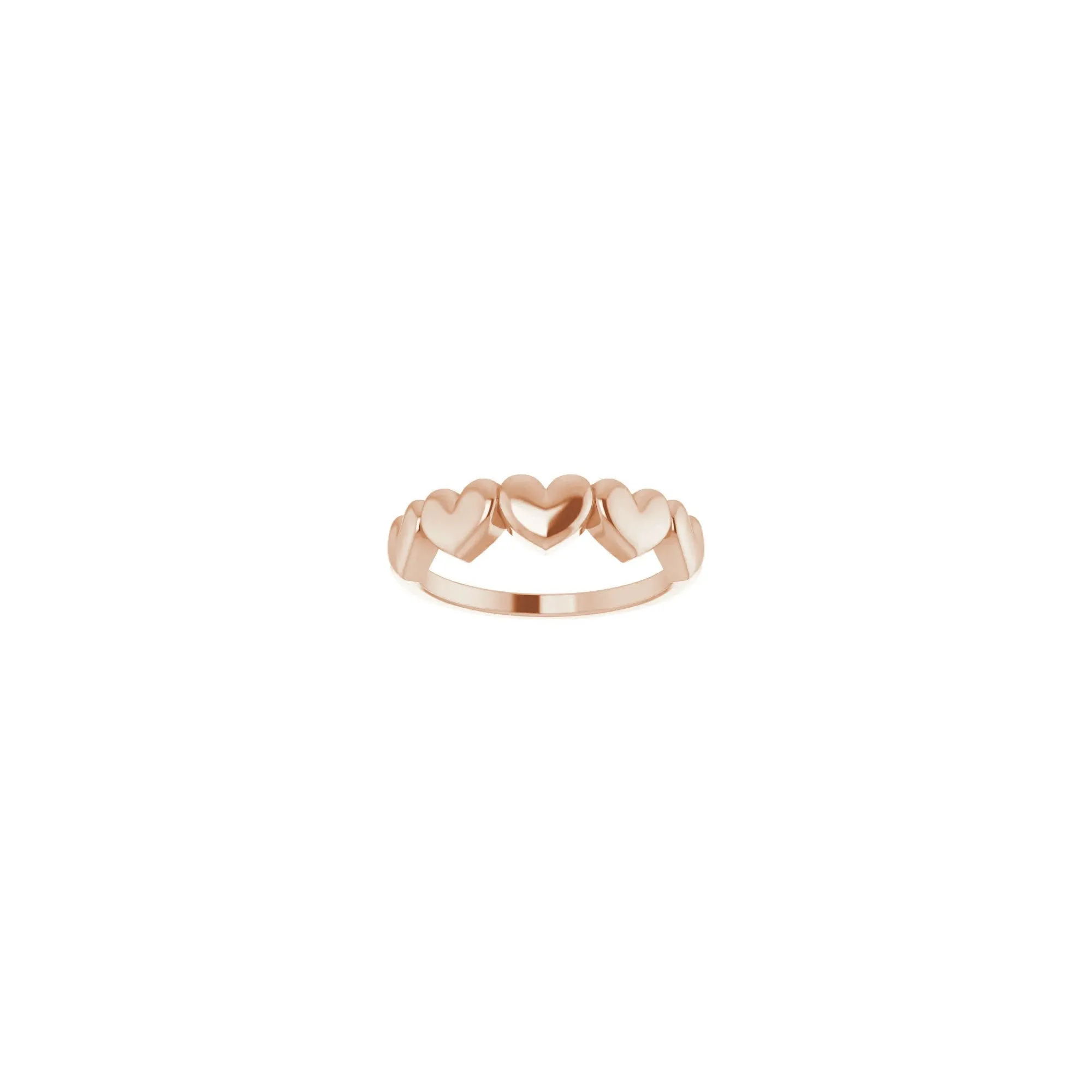 5 Hearts Row Ring