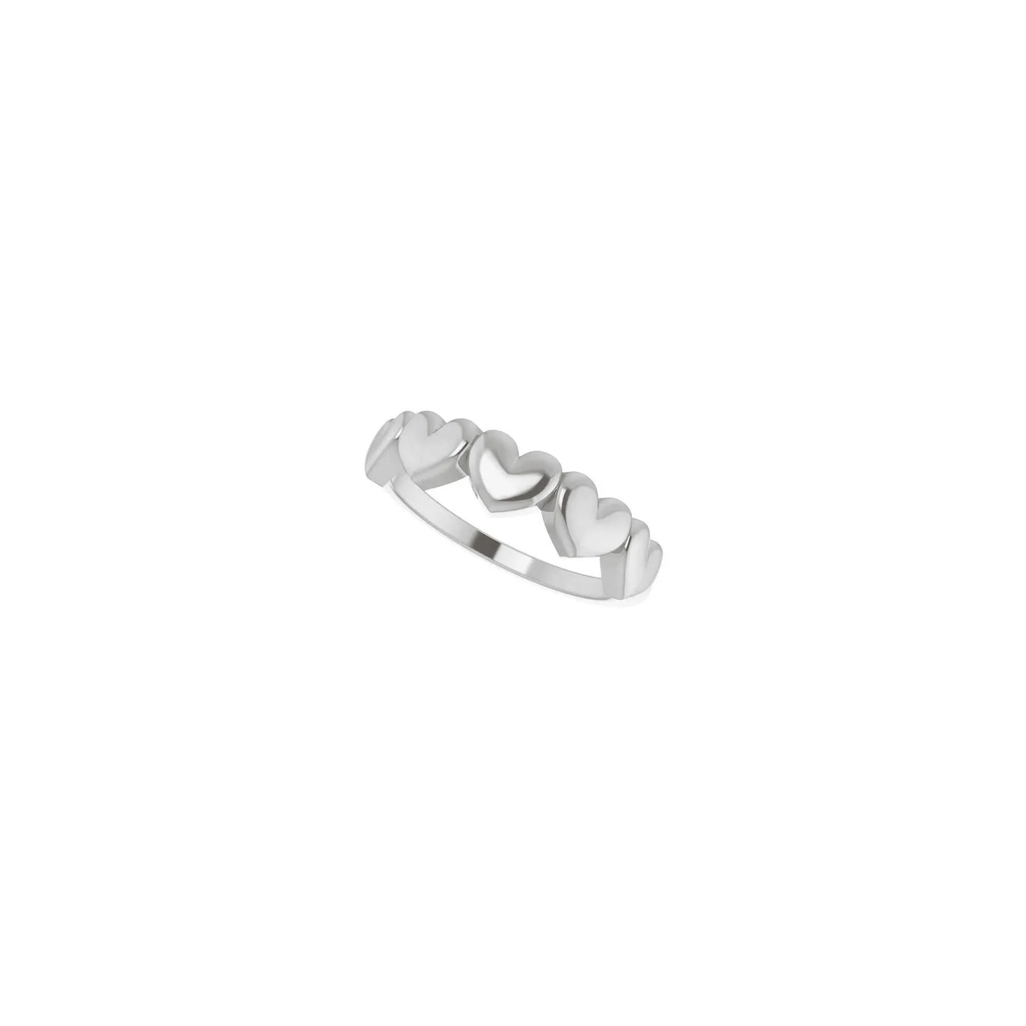 5 Hearts Row Ring