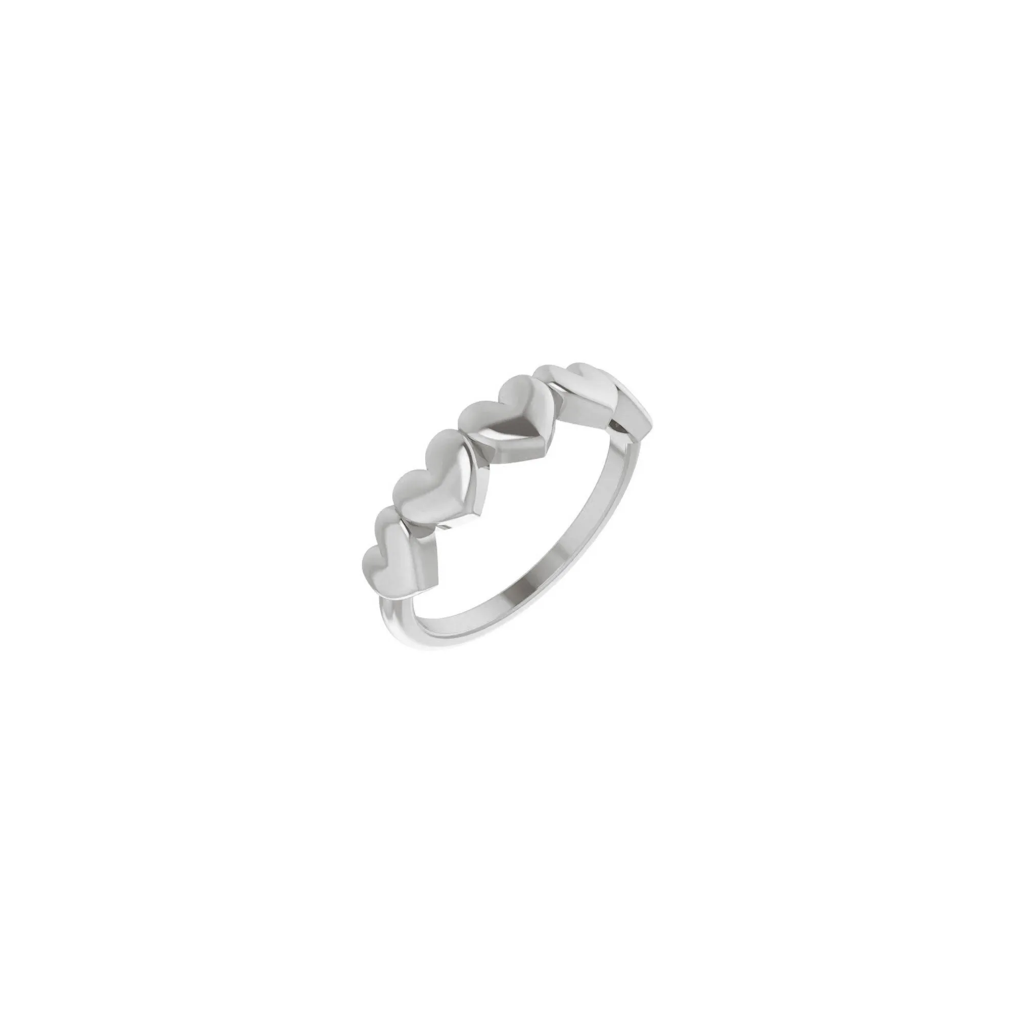 5 Hearts Row Ring