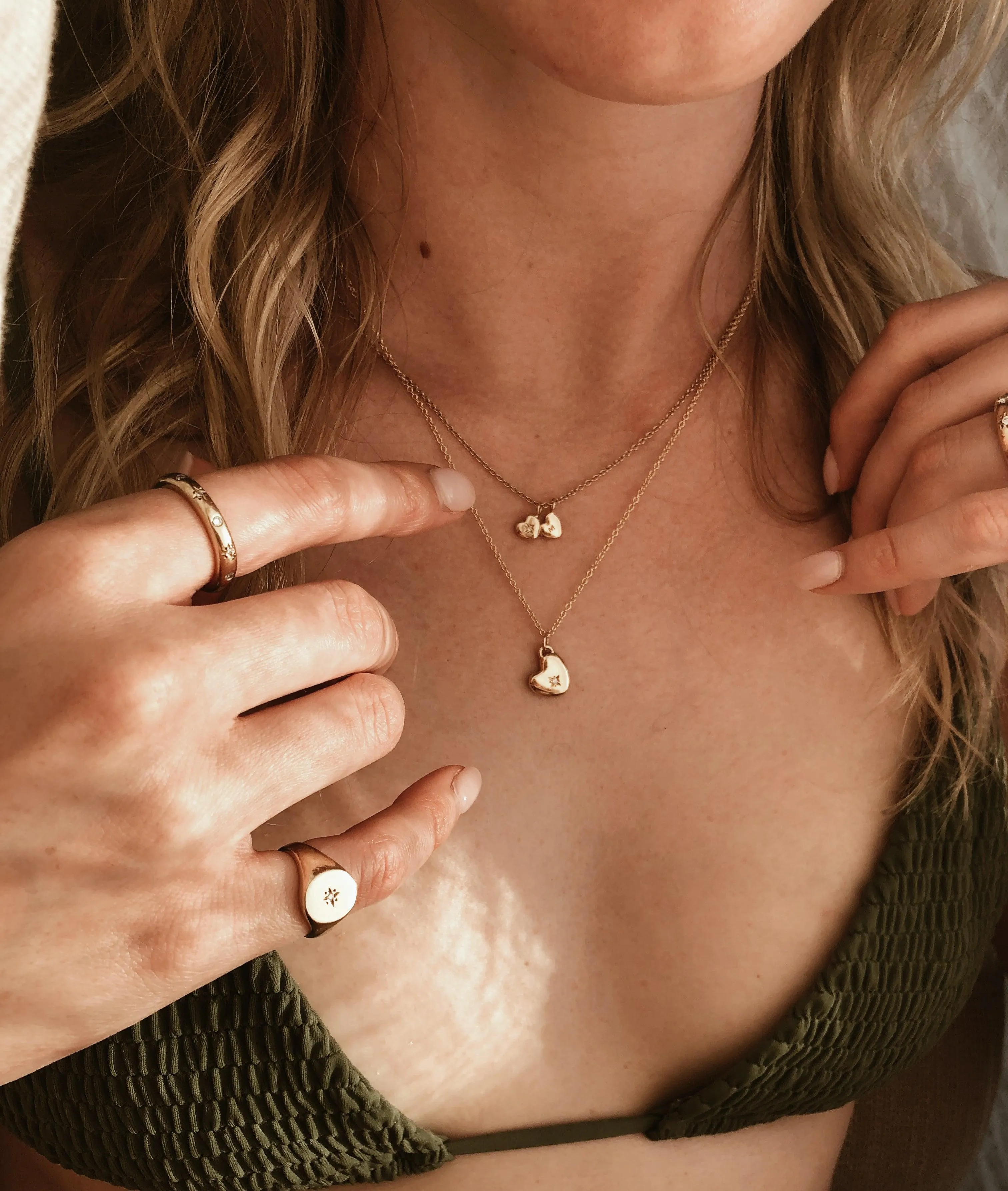 A Set of Tiny Hearts necklace