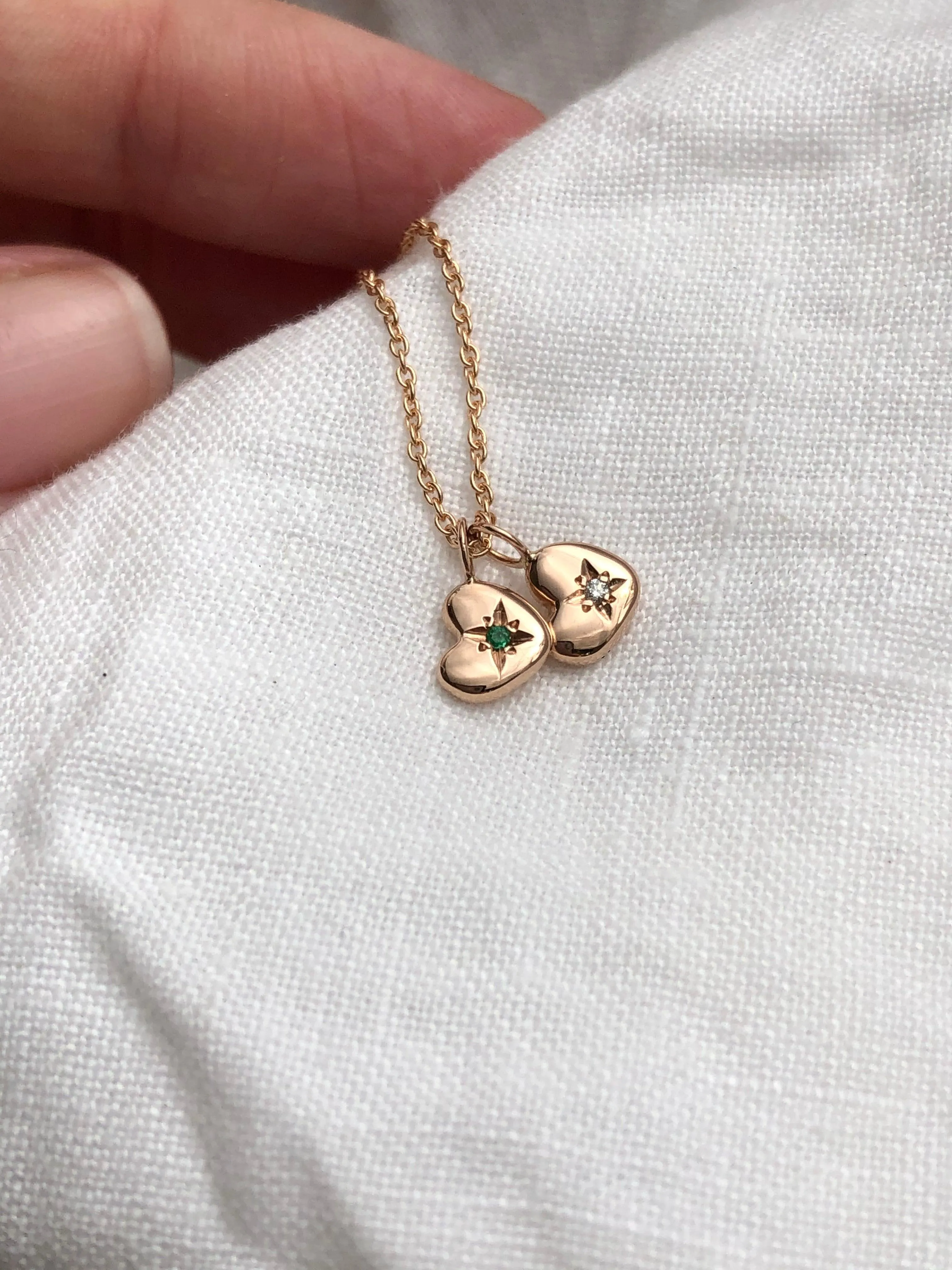 A Set of Tiny Hearts necklace