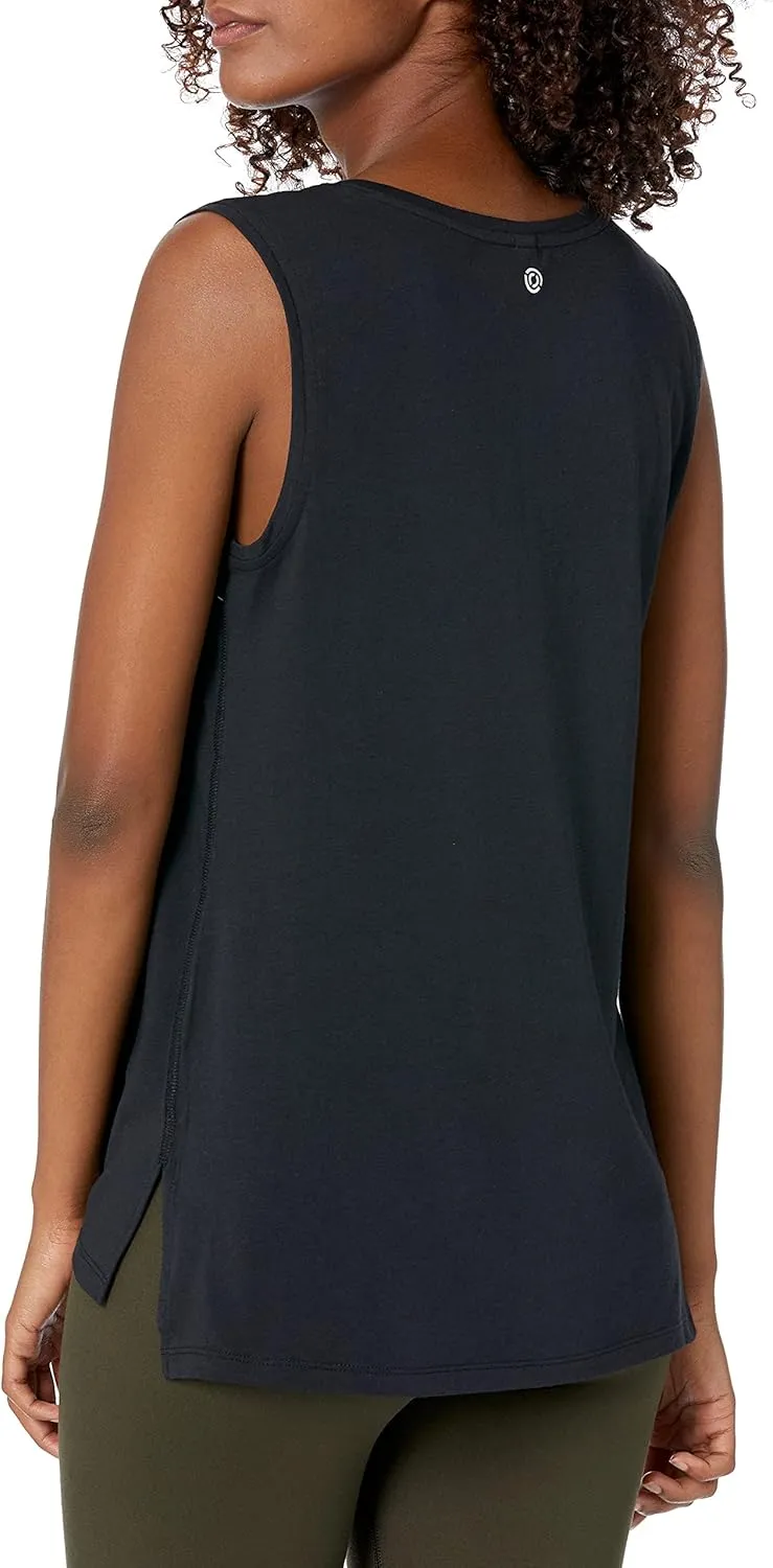 Amazon Essentials Women's Soft Cotton Relaxed-Fit Yoga Tank Top (Available in Plus Size)