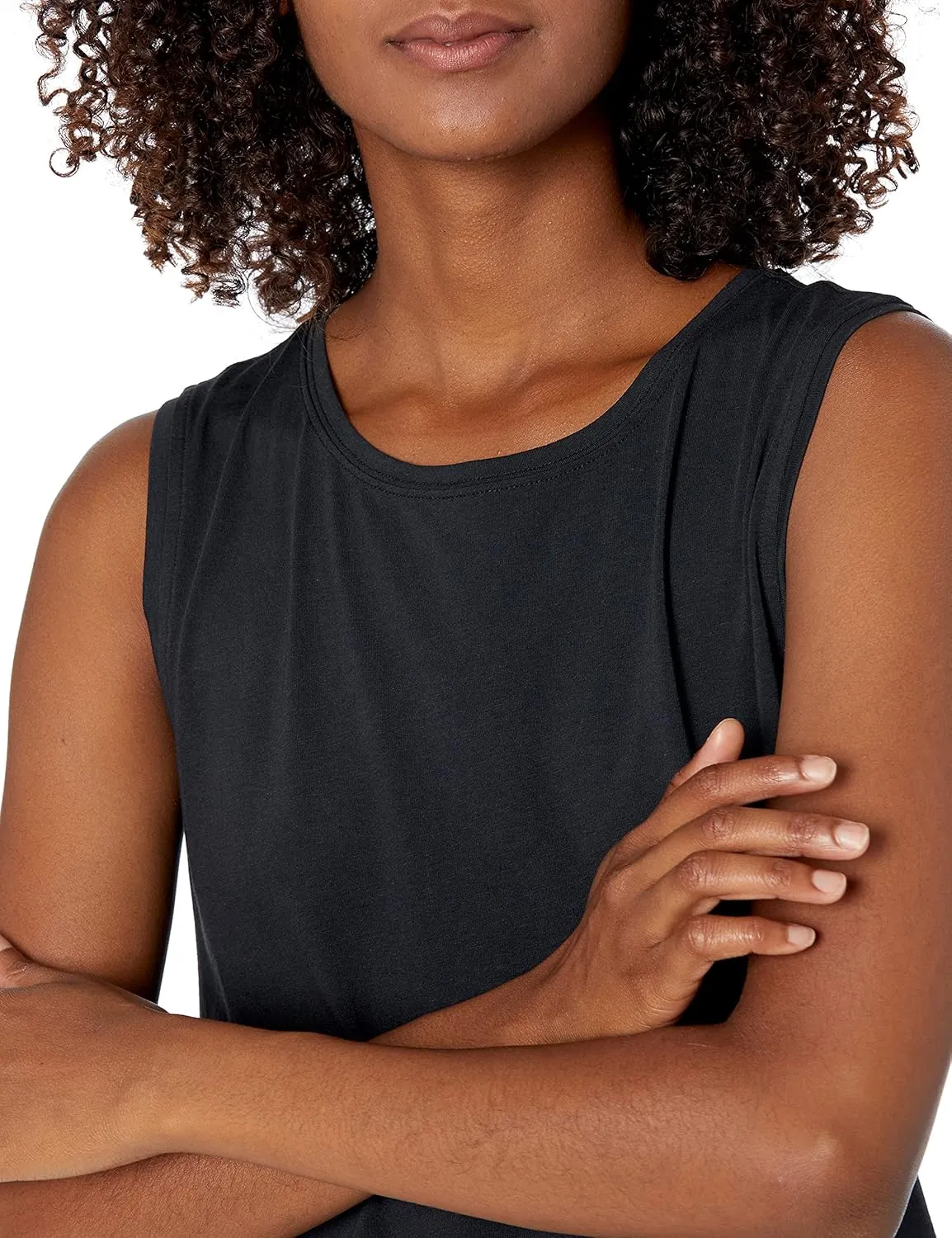 Amazon Essentials Women's Soft Cotton Relaxed-Fit Yoga Tank Top (Available in Plus Size)