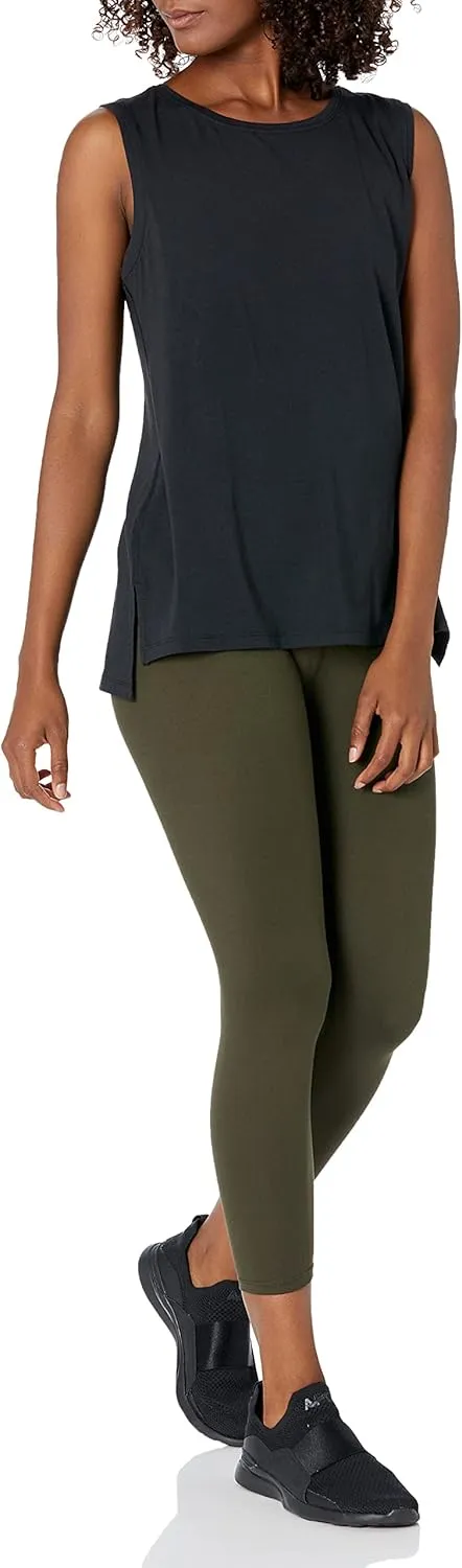 Amazon Essentials Women's Soft Cotton Relaxed-Fit Yoga Tank Top (Available in Plus Size)