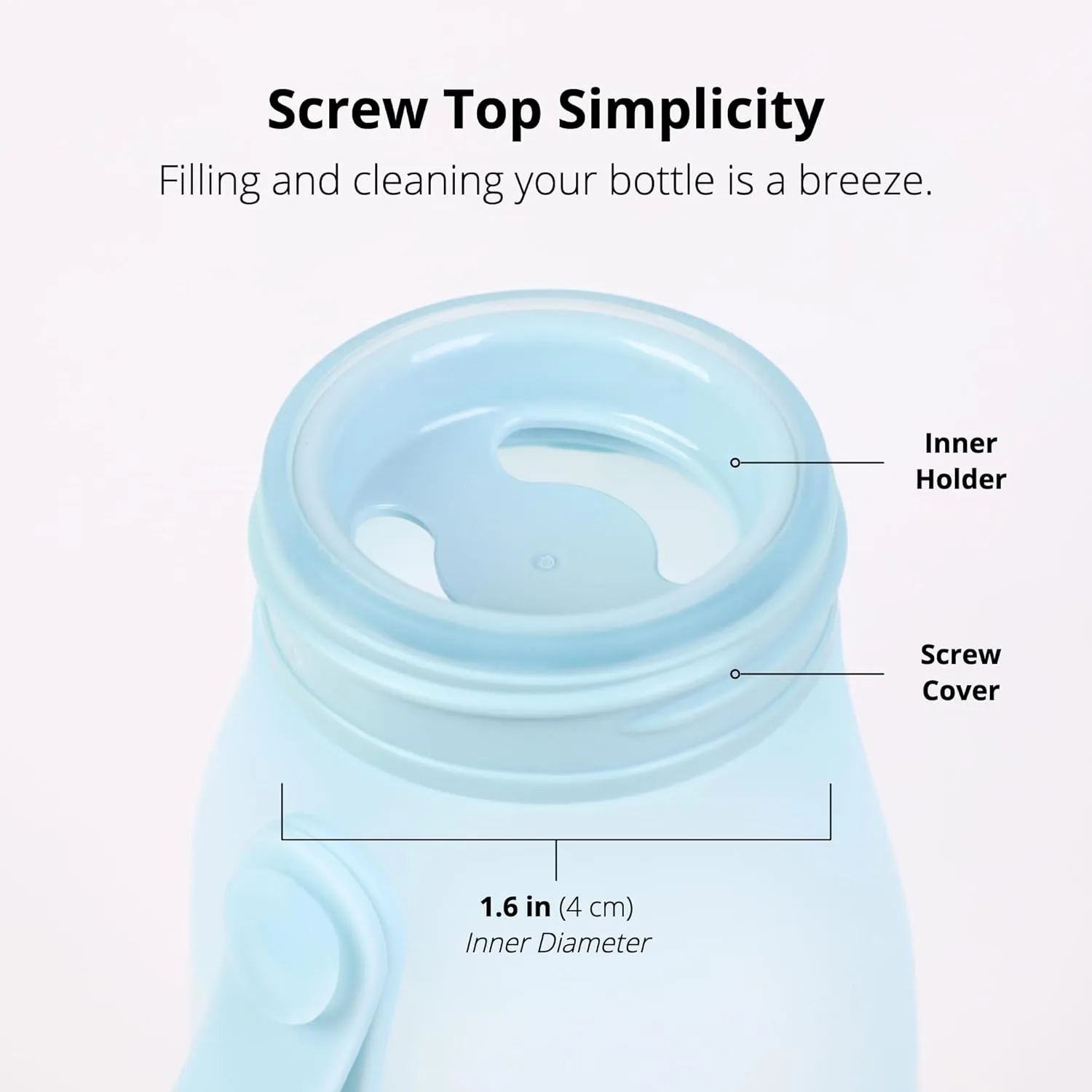 BLUE GINKGO Collapsible Water Bottle [2-Pack]  Lightweight, Foldable Silicone Bottles for Travel, Hiking, and Camping (16.9oz, Made in Korea, Blue)