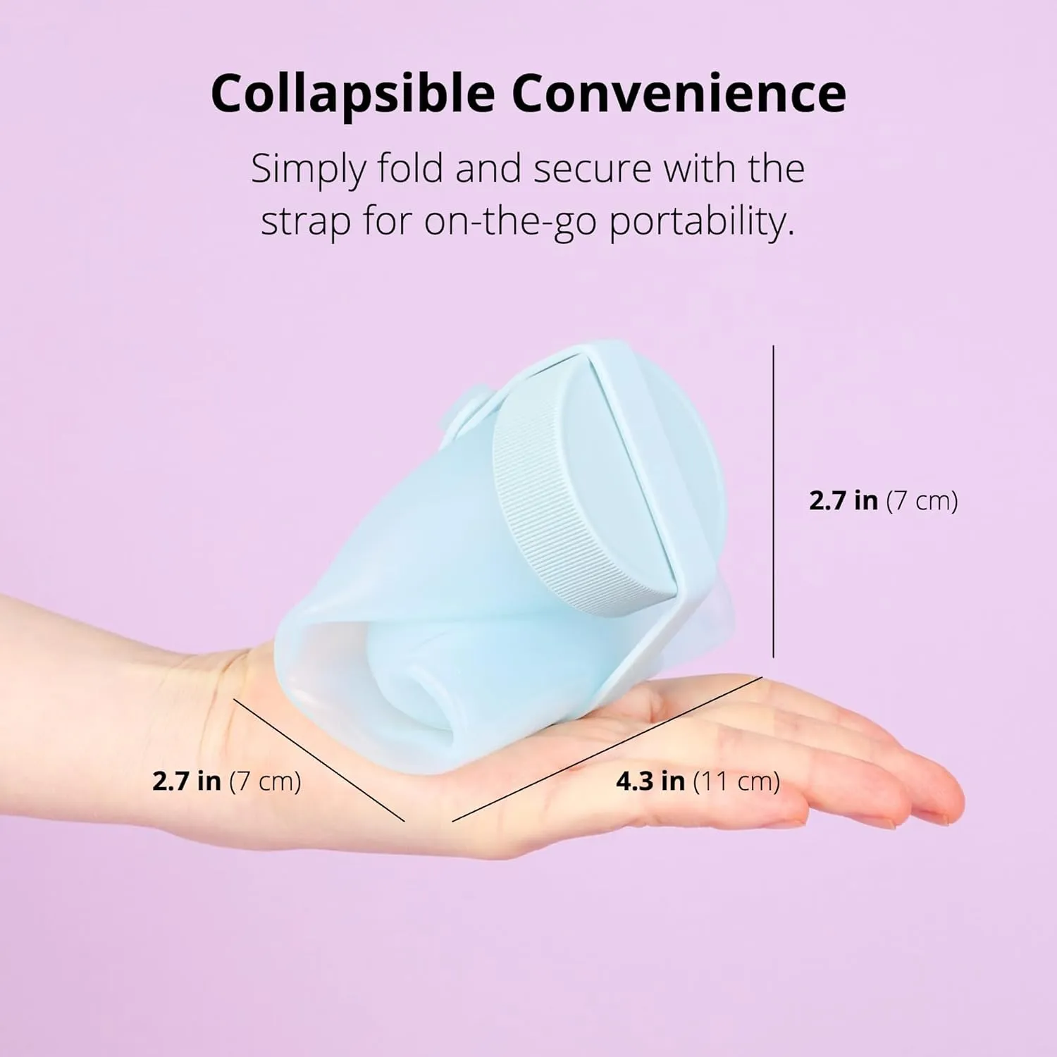 BLUE GINKGO Collapsible Water Bottle [2-Pack]  Lightweight, Foldable Silicone Bottles for Travel, Hiking, and Camping (16.9oz, Made in Korea, Blue)