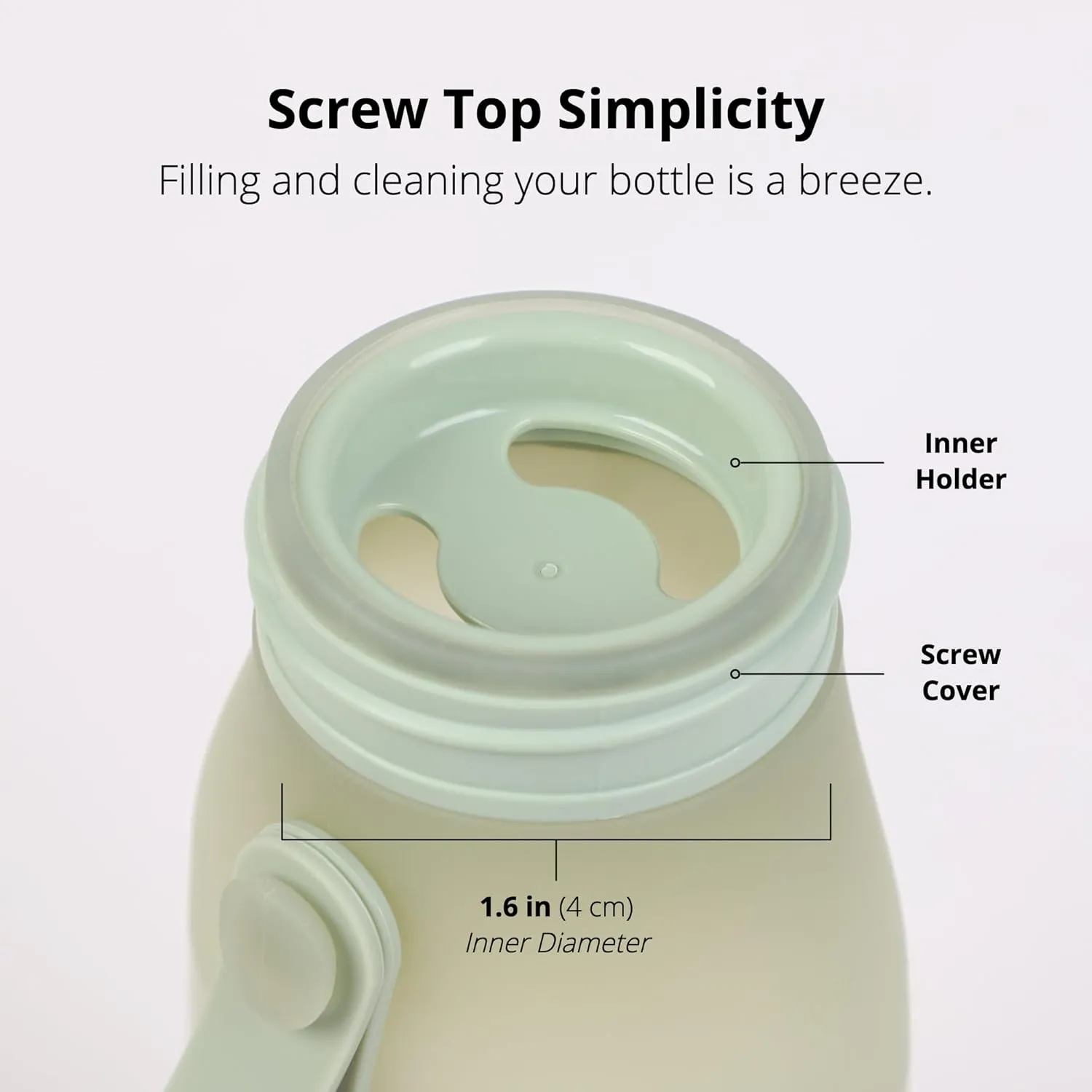 BLUE GINKGO Collapsible Water Bottle [2-Pack]  Lightweight, Foldable Silicone Bottles for Travel, Hiking, and Camping (16.9oz, Made in Korea, Olive Green)
