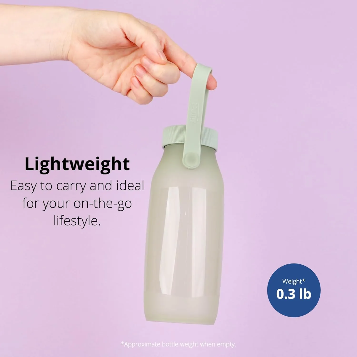 BLUE GINKGO Collapsible Water Bottle [2-Pack]  Lightweight, Foldable Silicone Bottles for Travel, Hiking, and Camping (16.9oz, Made in Korea, Olive Green)