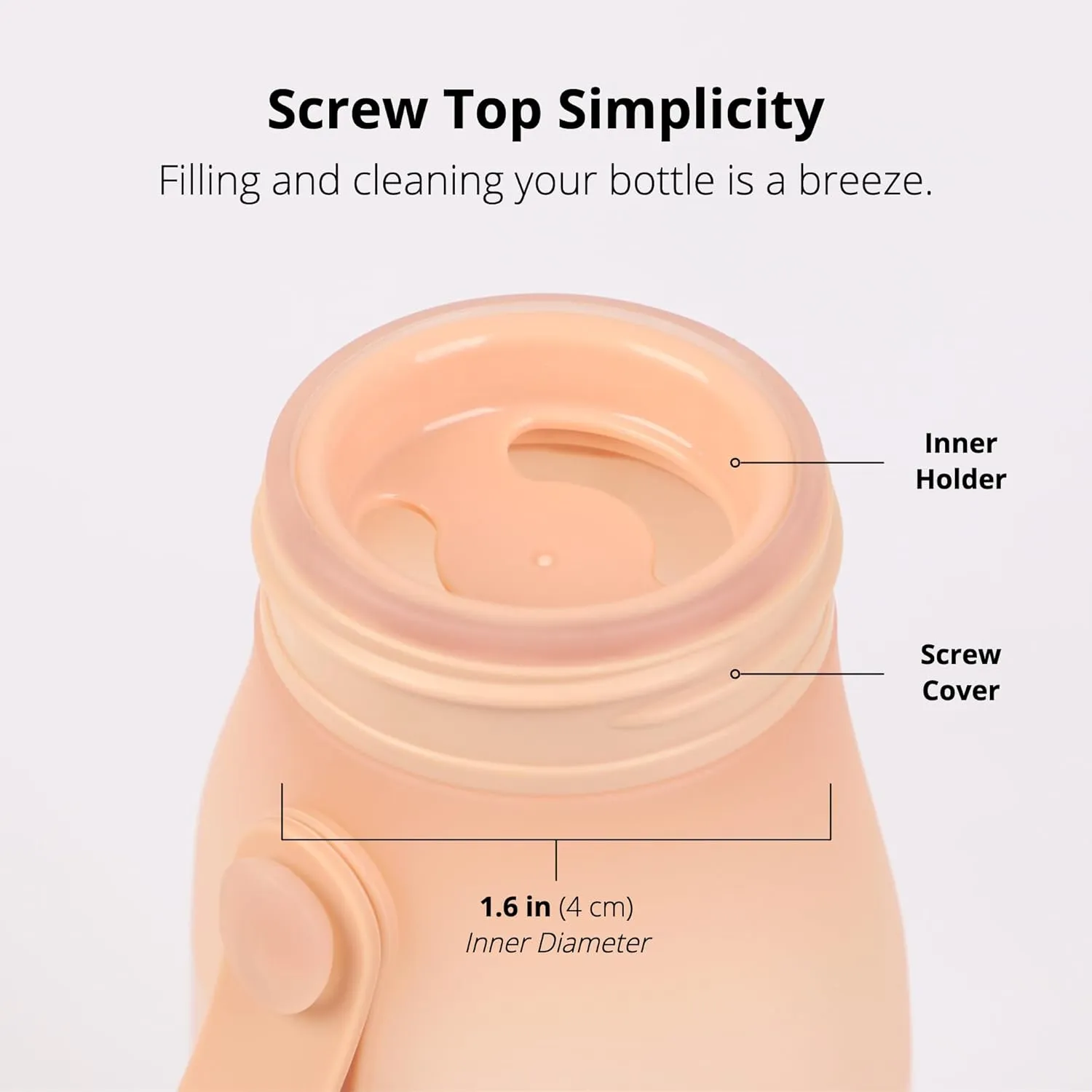 BLUE GINKGO Collapsible Water Bottle [2-Pack]  Lightweight, Foldable Silicone Bottles for Travel, Hiking, and Camping (16.9oz, Made in Korea, Peach)