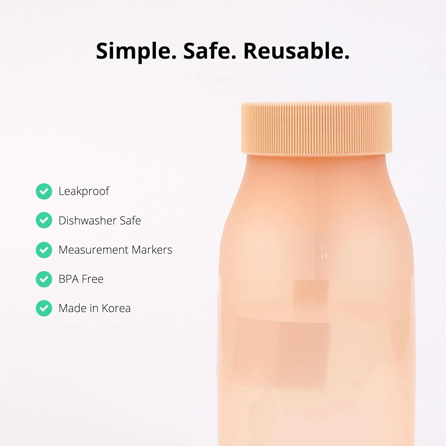 BLUE GINKGO Collapsible Water Bottle [2-Pack]  Lightweight, Foldable Silicone Bottles for Travel, Hiking, and Camping (16.9oz, Made in Korea, Peach)