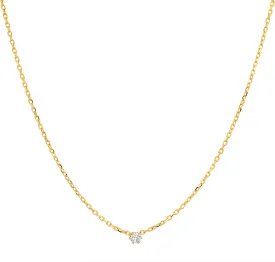 Chain Necklace with Simple CZ Center Stone