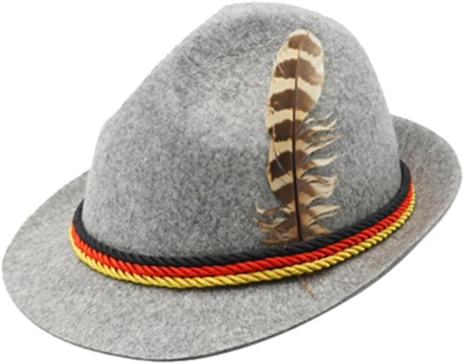 Classic Wool Fedora Hat with Feather Accent