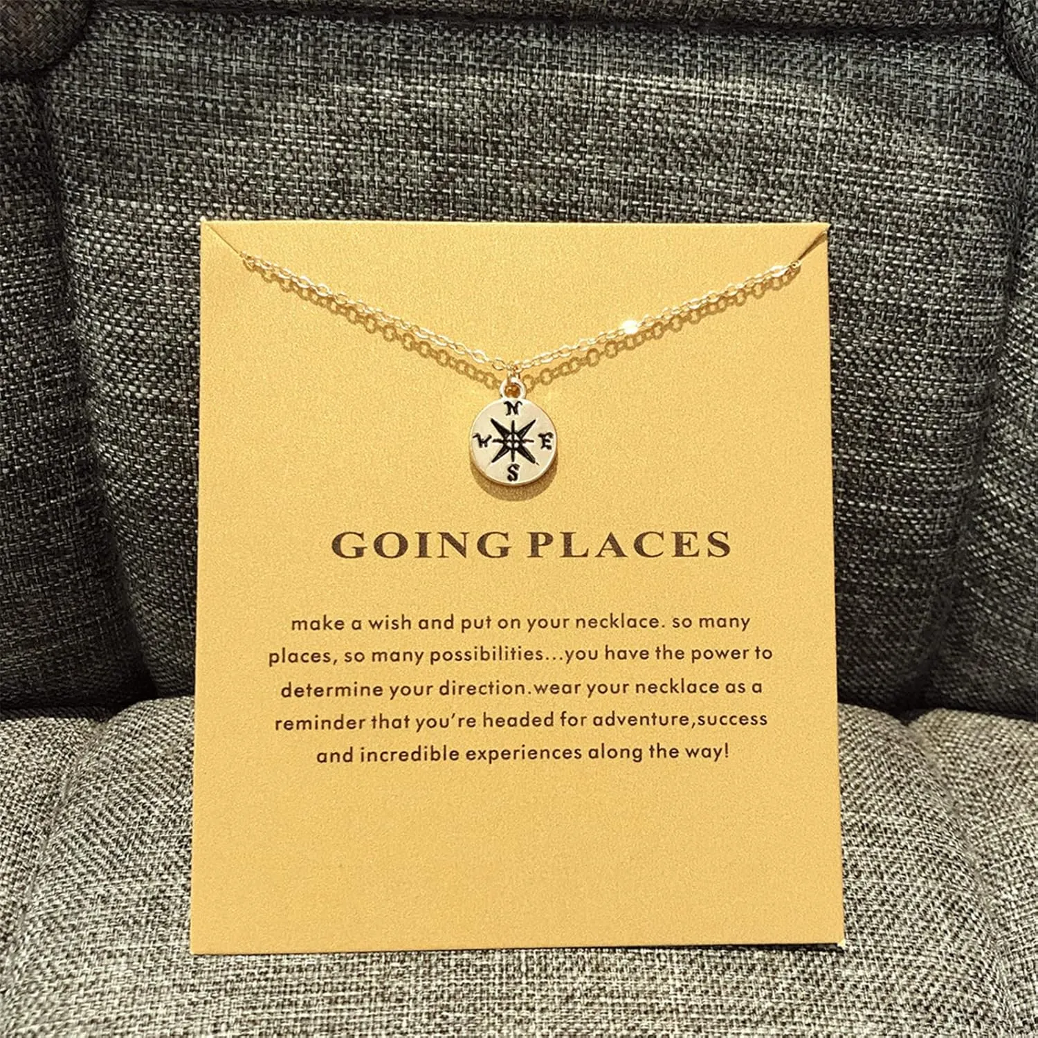 COLORFUL BLING 2024 Compass Graduation Adjustable Necklace with Wish Cards Gifts for Her Senior Graduate College High School Grad Gifts for Chain Pendant Necklace Jewelry