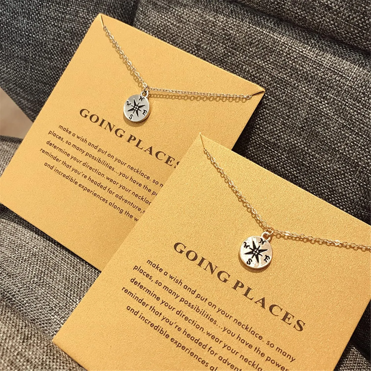 COLORFUL BLING 2024 Compass Graduation Adjustable Necklace with Wish Cards Gifts for Her Senior Graduate College High School Grad Gifts for Chain Pendant Necklace Jewelry