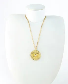 CRYSTAL EVIL EYE GOLD PLATED PENDANT NECKLACE 2432 - قلادة