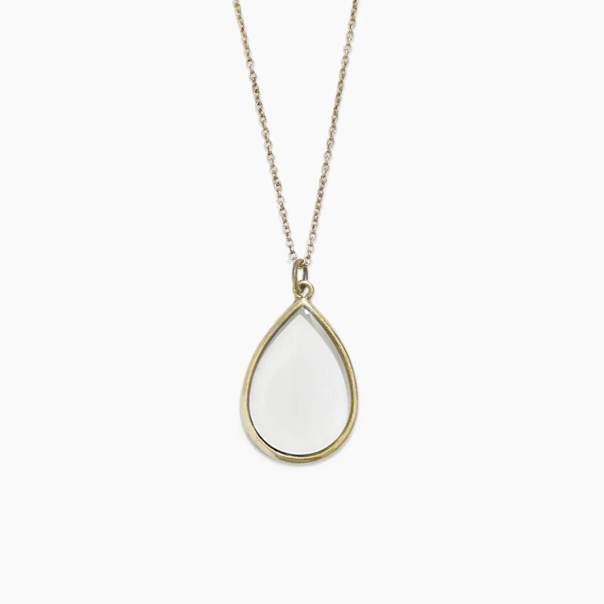 Dainty Stained Glass Tear Drop Necklace