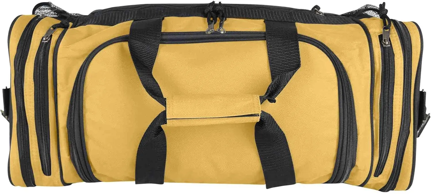 DALIX 20" Sports Duffle Bag w Mesh and Valuables Pockets Travel Gym