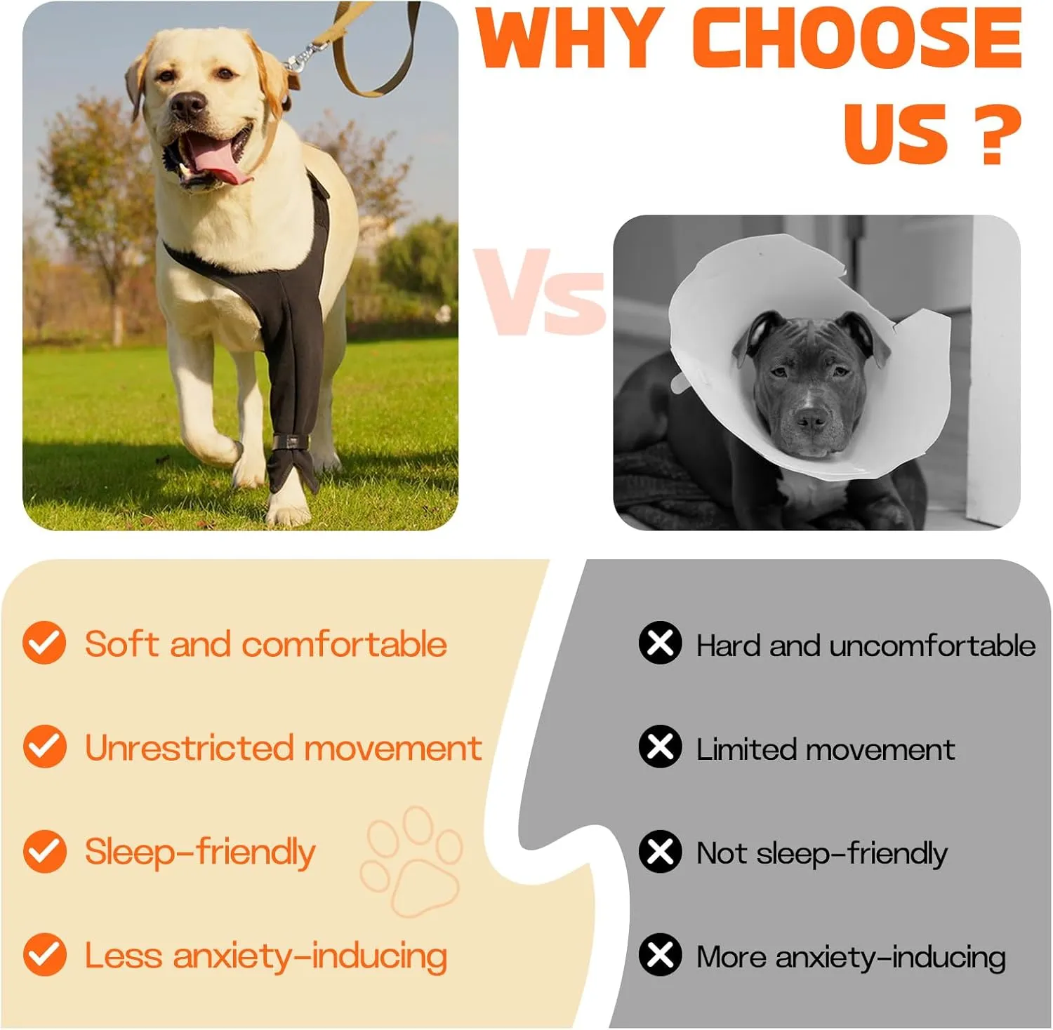 Dog Recovery Sleeve for Front Leg, Breathable Dog Leg Sleeve Stops Licking Wound Protection Fits Small Medium Large Dogs Left Front Leg,XS