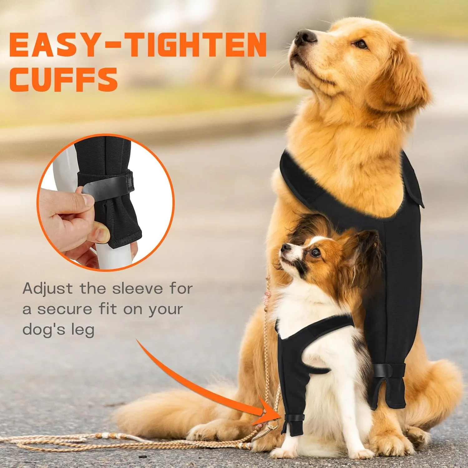 Dog Recovery Sleeve for Front Leg, Breathable Dog Leg Sleeve Stops Licking Wound Protection Fits Small Medium Large Dogs Left Front Leg,XS