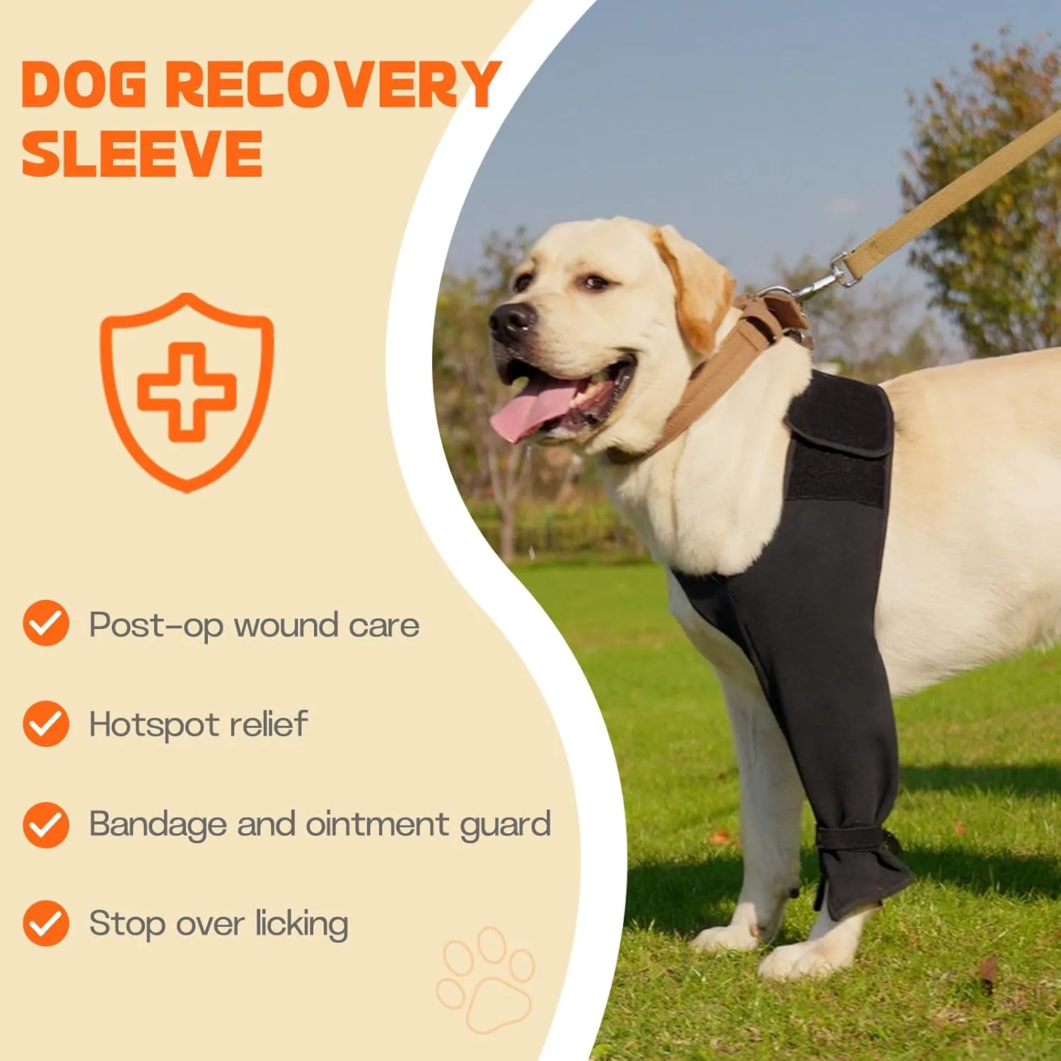Dog Recovery Sleeve for Front Leg, Breathable Dog Leg Sleeve Stops Licking Wound Protection Fits Small Medium Large Dogs Left Front Leg,XS
