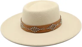 Fedora Hats for Women 9.5Cm Wide Brim Khaki Black Felted Dress Hat Panama Church Men Jazz Hat Sombreros