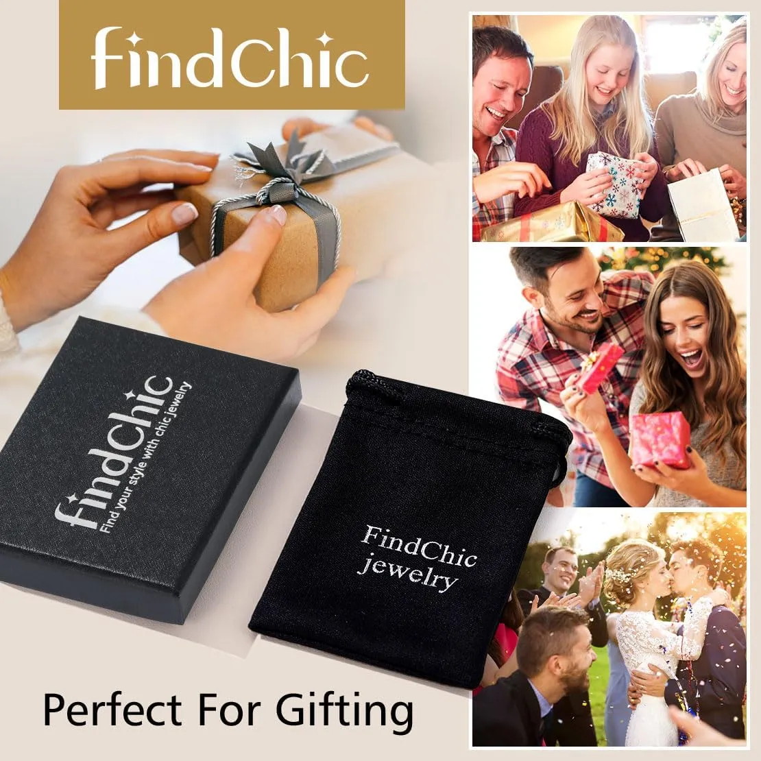 FindChic Bling Dog Tag Necklaces for Men Initial/Number/Dollar Design Cubic Zirconia Iced Platinum/Gold Plated Pendant Hip Hop Jewelry, with Gift Box