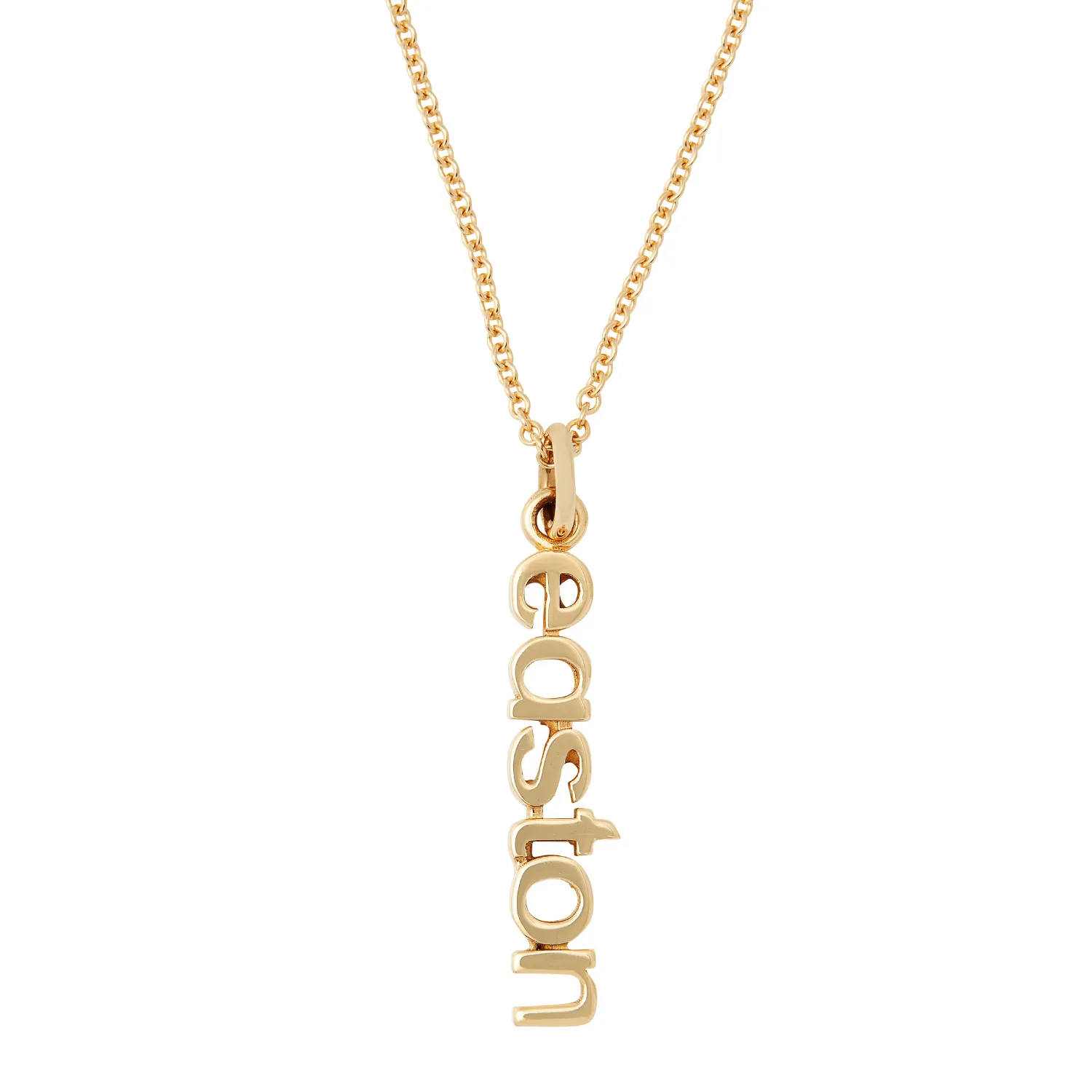 Gold Vertical Name Necklace