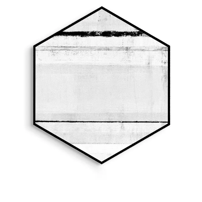 Hexagon Black and White Wall Art With Frame
