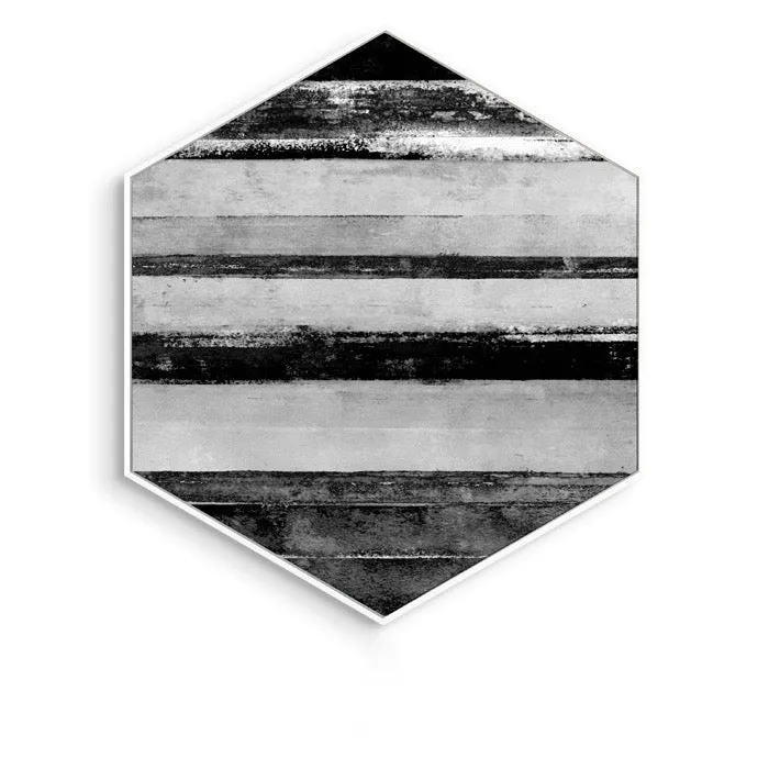 Hexagon Black and White Wall Art With Frame