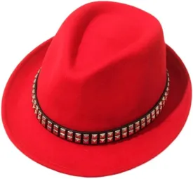 Jazz Hats Retro Rivets Bowler Hat Jazz Cap Stage Cap for Women and Men