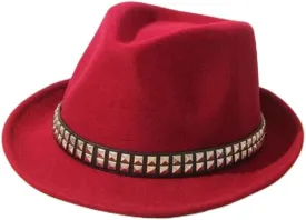 Jazz Hats Retro Rivets Bowler Hat Jazz Cap Stage Cap for Women and Men