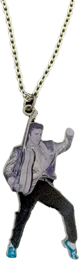 Mid-south Products Elvis Necklace - Blue Suede Shoes with Swinging Legs