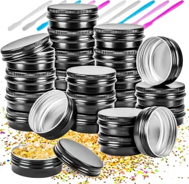 MotBach 24Pack 1oz Tin Jars, 30ml Metal Tin cans, 1Ounce Aluminum tin can jar Containers with Screw Lid for Lotion Bars, Toiletries, Creams, Samples, Makeup Cosmetic, Spices, Salve, Balms, Beard Balm