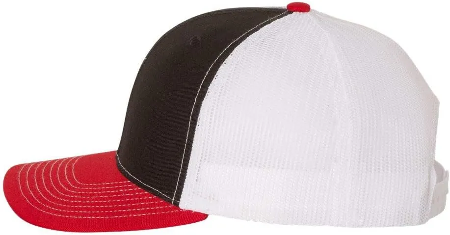 Peterbilt Truck Logo Side Panel Laser Engraved Leather Patch Richardson 112 Snapback Trucker Hat Cap
