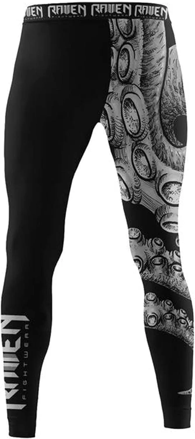 Raven Fightwear Men's Kraken Octopus BJJ Spats Tights MMA