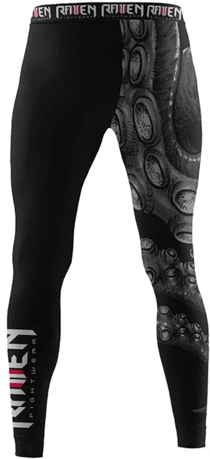 Raven Fightwear Men's Kraken Octopus BJJ Spats Tights MMA