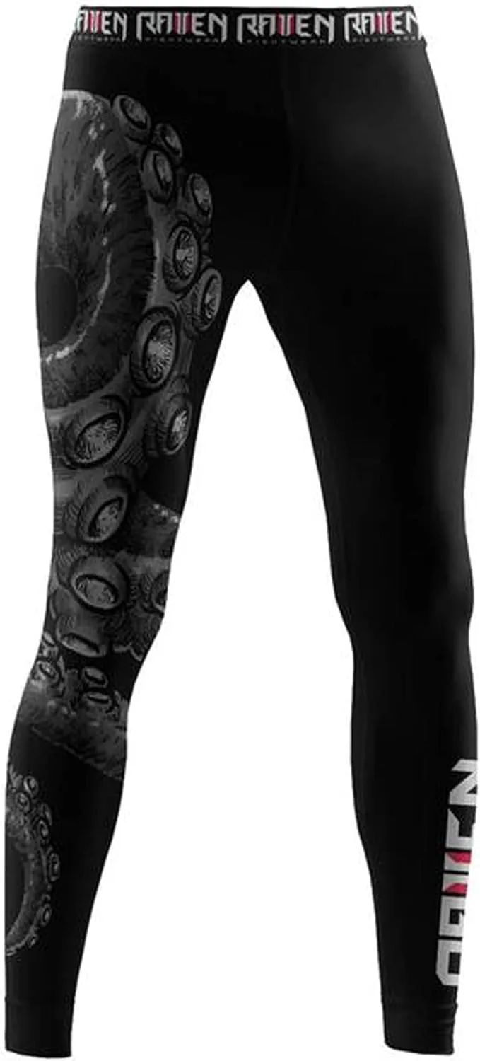Raven Fightwear Men's Kraken Octopus BJJ Spats Tights MMA