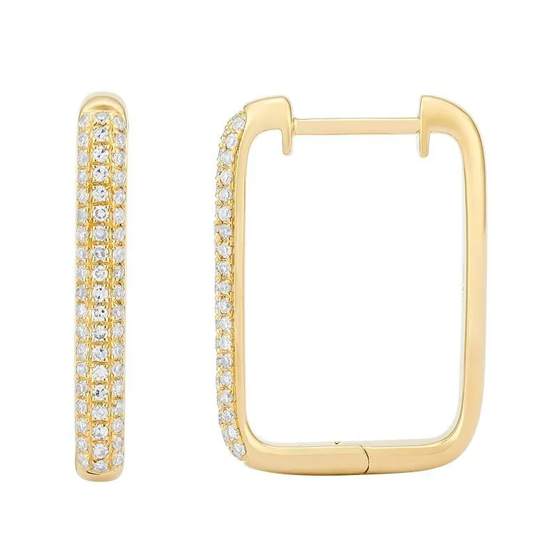 Rectangular Pave Hoops