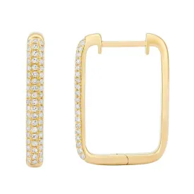 Rectangular Pave Hoops