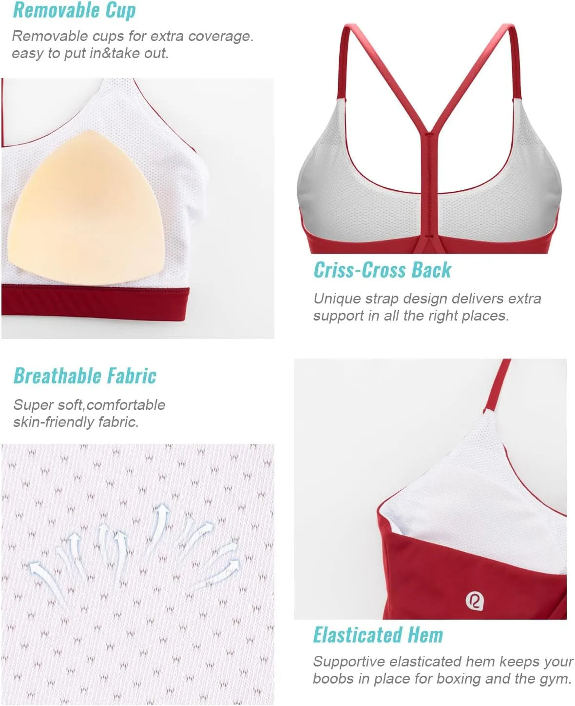 RUNNING GIRL Sports Bras for Women,Y-Back Medium Support Workout Sports Bra Padded Racerback Supportive Bras Push up