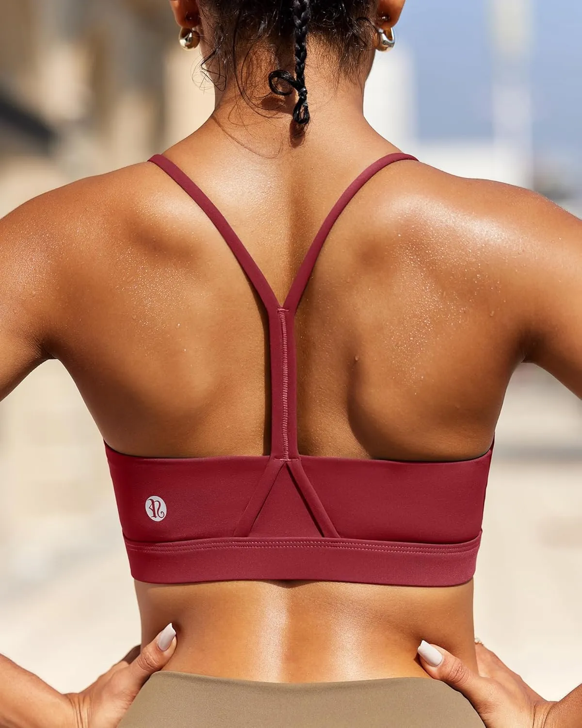 RUNNING GIRL Sports Bras for Women,Y-Back Medium Support Workout Sports Bra Padded Racerback Supportive Bras Push up