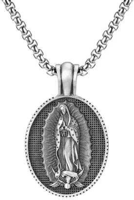 Saint Christopher/Virgin Mary/Jesus Christ/Saint Michael Archangel/Jesus Shepherd/St Andrew Necklace Titanium Steel Pendant Religious Medal Medallion Jewelry