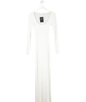 SKIMS White Soft Lounge Long Sleeve Dress UK S