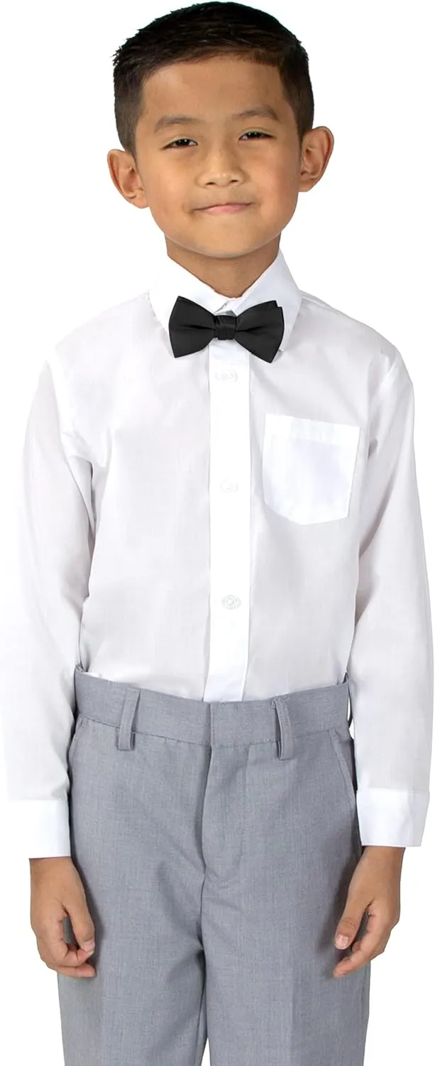 Spring Notion Boys' Pre-Tied Banded Satin Bow Tie, Optional Gift Box